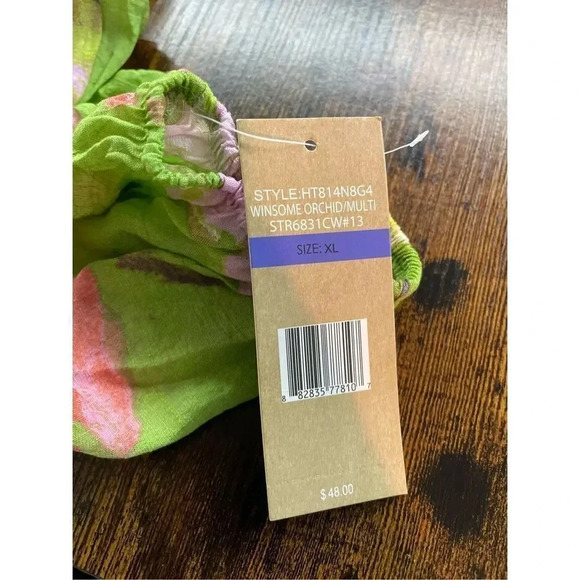 Hope&  Harlow Square Neck Floral Bohemian Blouse In Winsome Orchid / Multi SZ XL - Picture 6 of 12